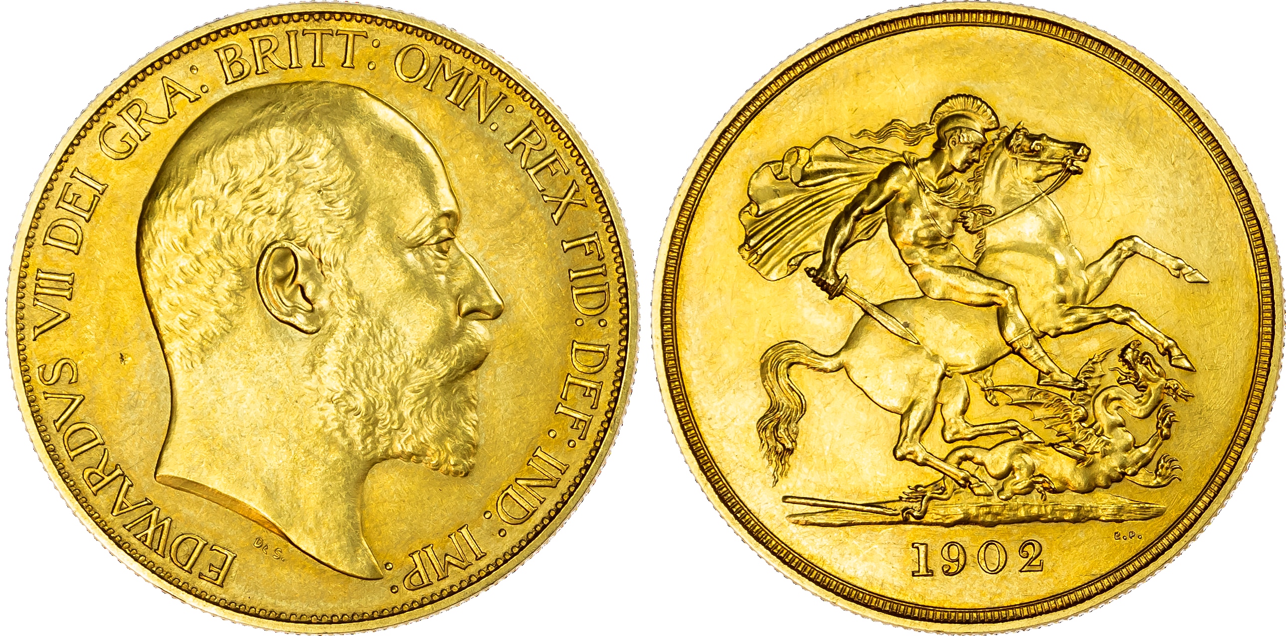 Edward VII (1901-1910), Five Pounds, Matt Proof, 1902