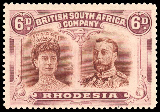 † 6d red-brown and deep rose-lilac perf 15 RSC C mint