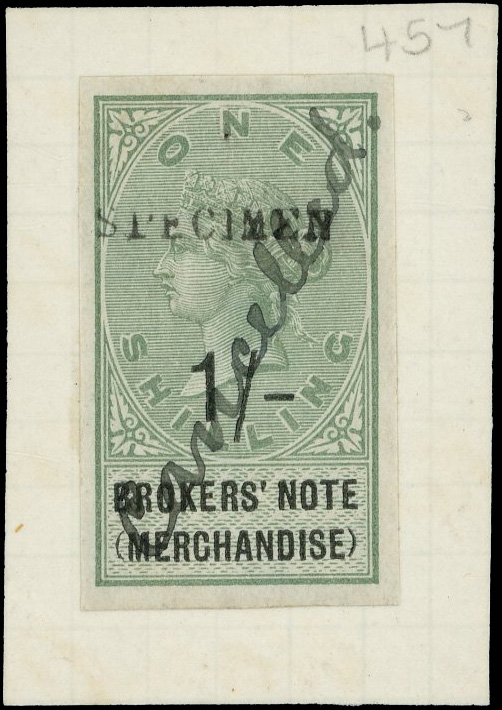 GB Broker's Note (Merchandise) Unissued Trial opt SPECIMEN