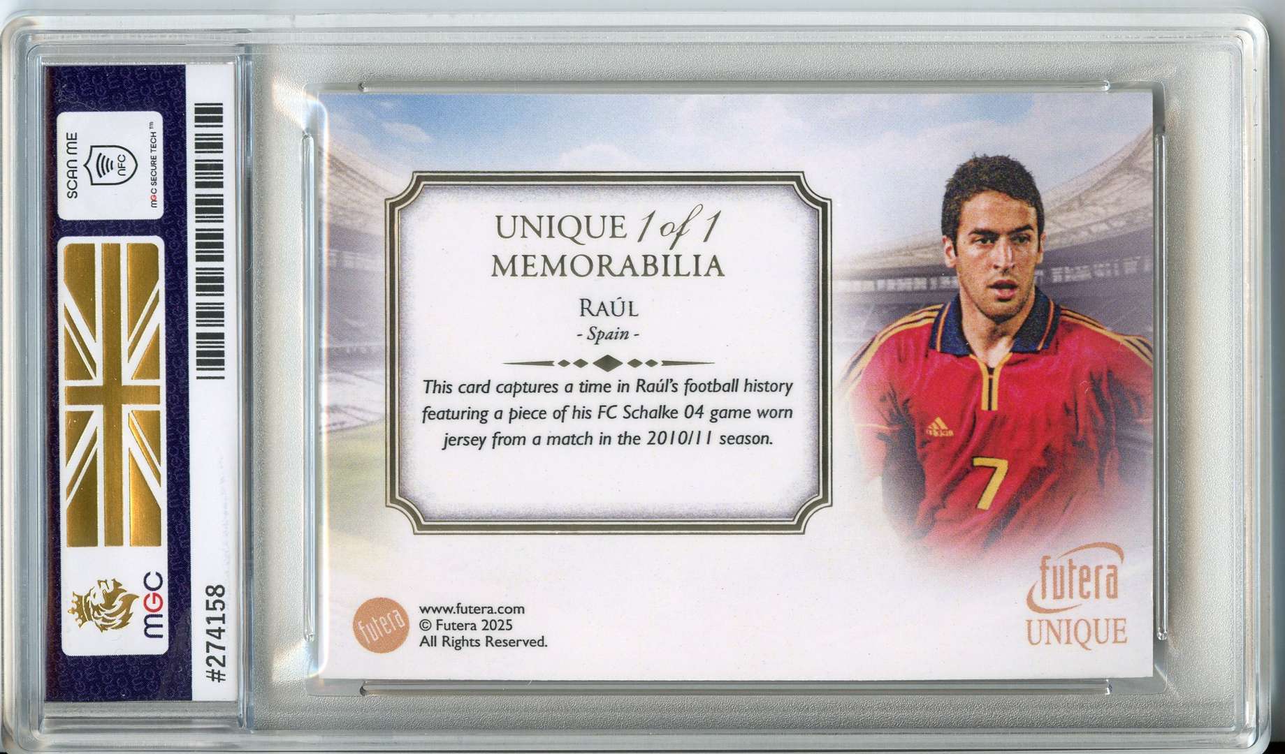 Past auction: MGC 10 2025 FUTERA UNIQUE RAUL 23CT GOLD FRAME - 1/1