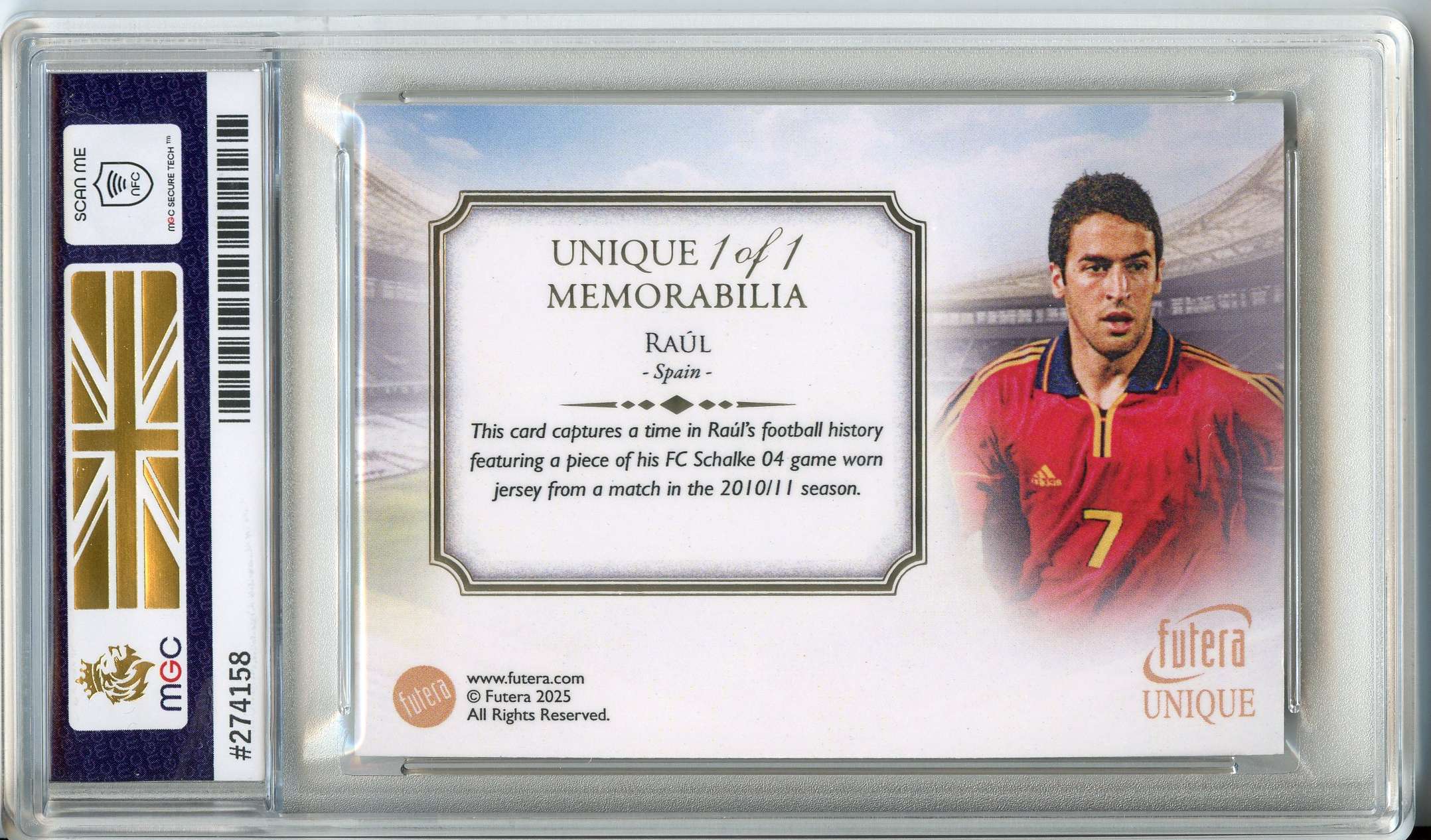 Past auction: MGC 10 2025 FUTERA UNIQUE RAUL 23CT GOLD FRAME - 1/1