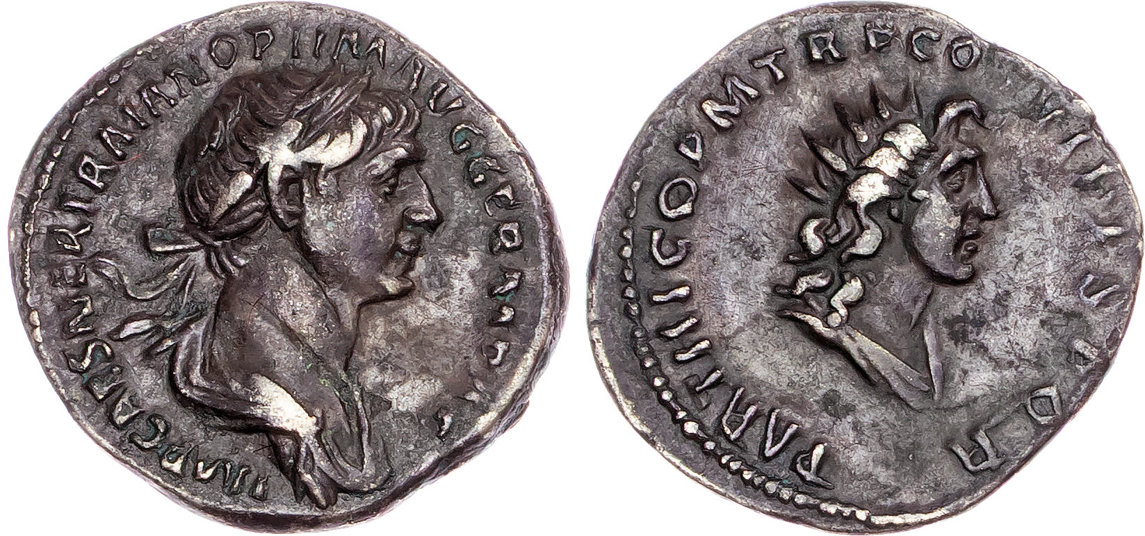 Trajan (AD 98-117) AR Denarius, Rome, 3.03g.