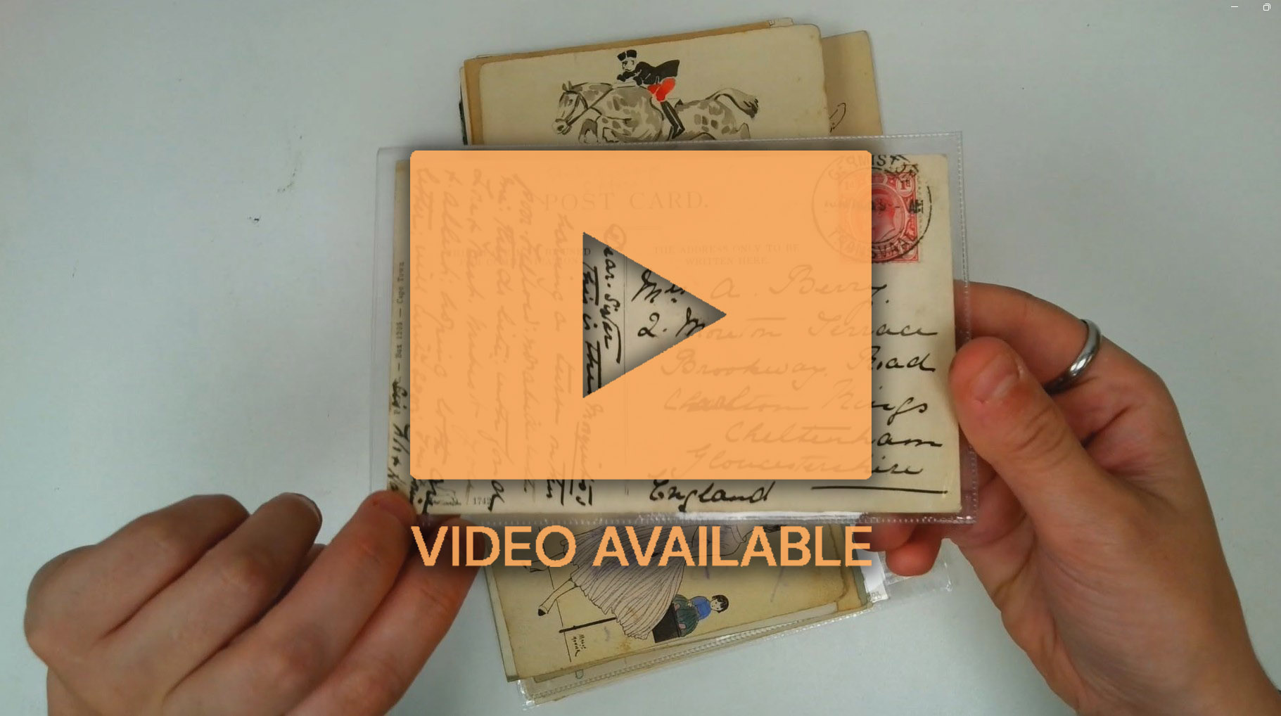 Postcards hand-drawn or painted cards unused or mostly used