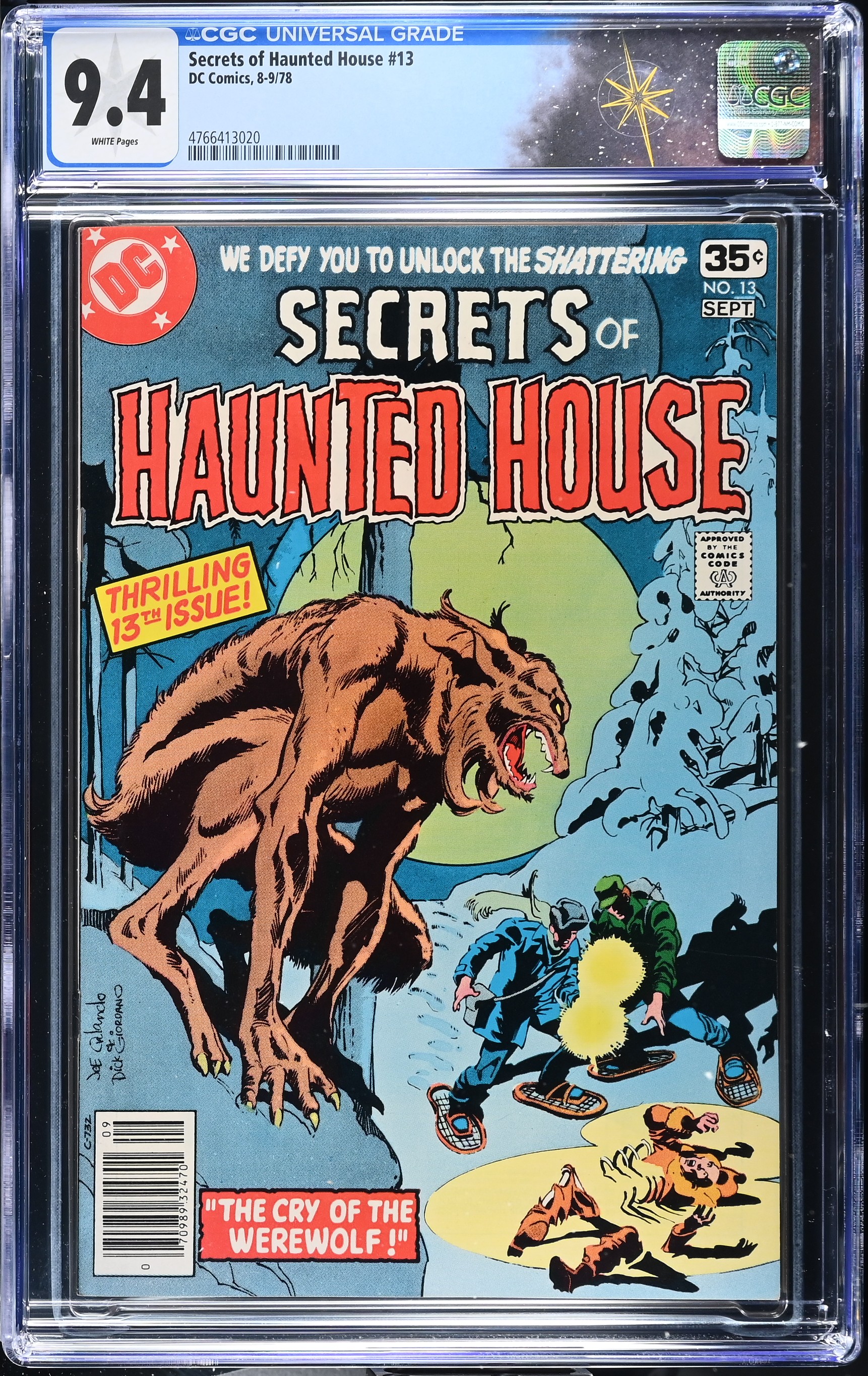 Secrets of Haunted House #13 CGC 9.4 Cover by Joe Orlando & Dick Giordano (DC Comics, 1978) White Pages
