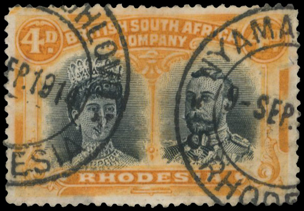 NYAMANDHLOVU DC 9 SEP 1914 on 4d RSC E