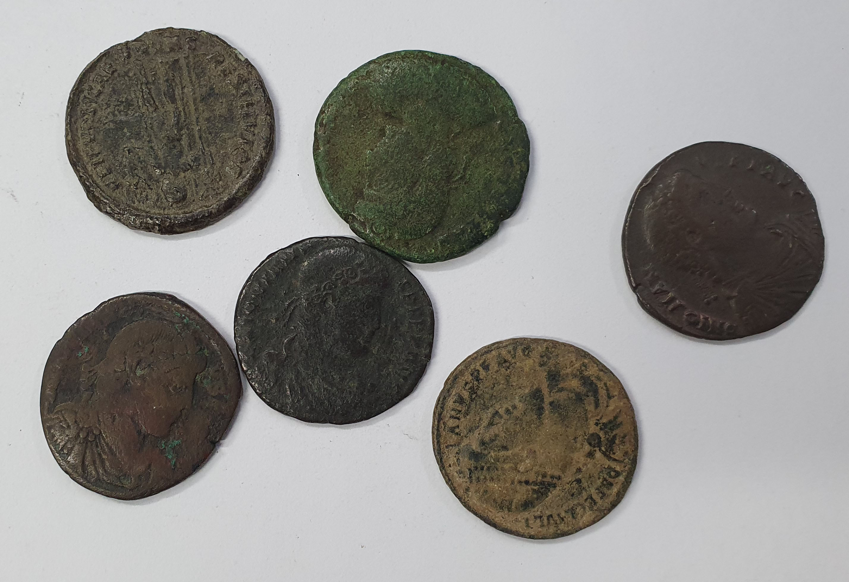 Group of 6 Julian and Jovian AE 1s. Various mints.