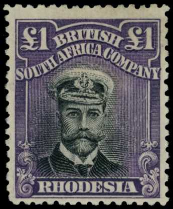 1913-7 £1 Head Die II, perf 14. Large part...