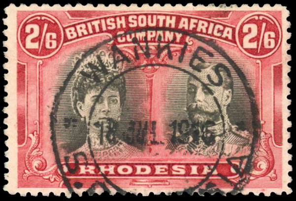 RSC A 2s6d brownish black and carmine-red, used with Wankies cds