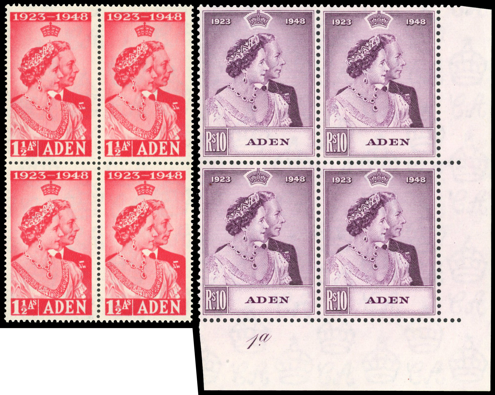 Aden SG 30-1 blocks mint