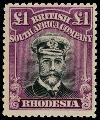 1918-21 £1 Head Die IIIB, perf 14, toned...