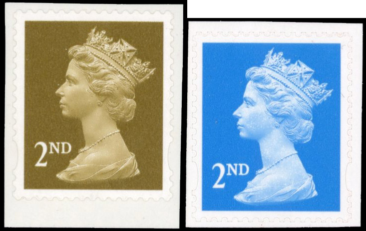 GB SG 2039 2001-02 Questa 2nd class colour trial in gold 