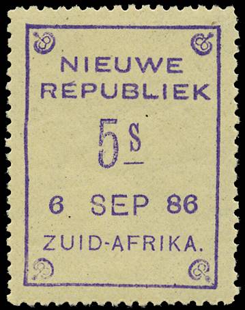 NEW REPUBLIC SG 16 1886-87 5s VIOLET ON YELLOW DATED 6 SEP 86 LPOG