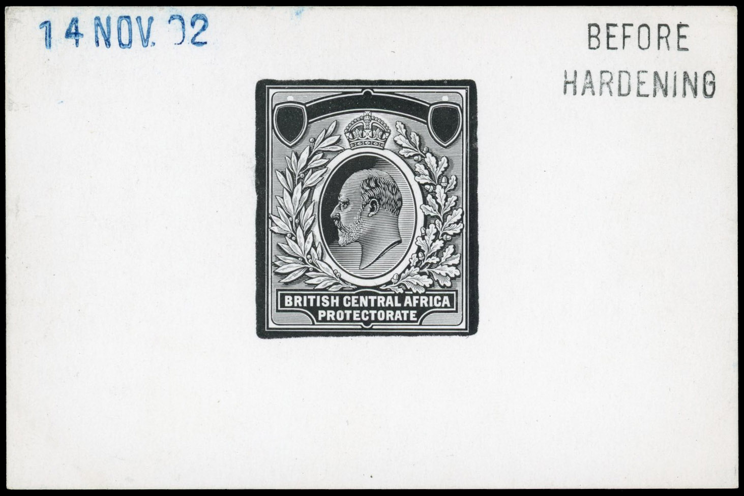 Nyasaland 1903 Master Die Proof of high-value frame