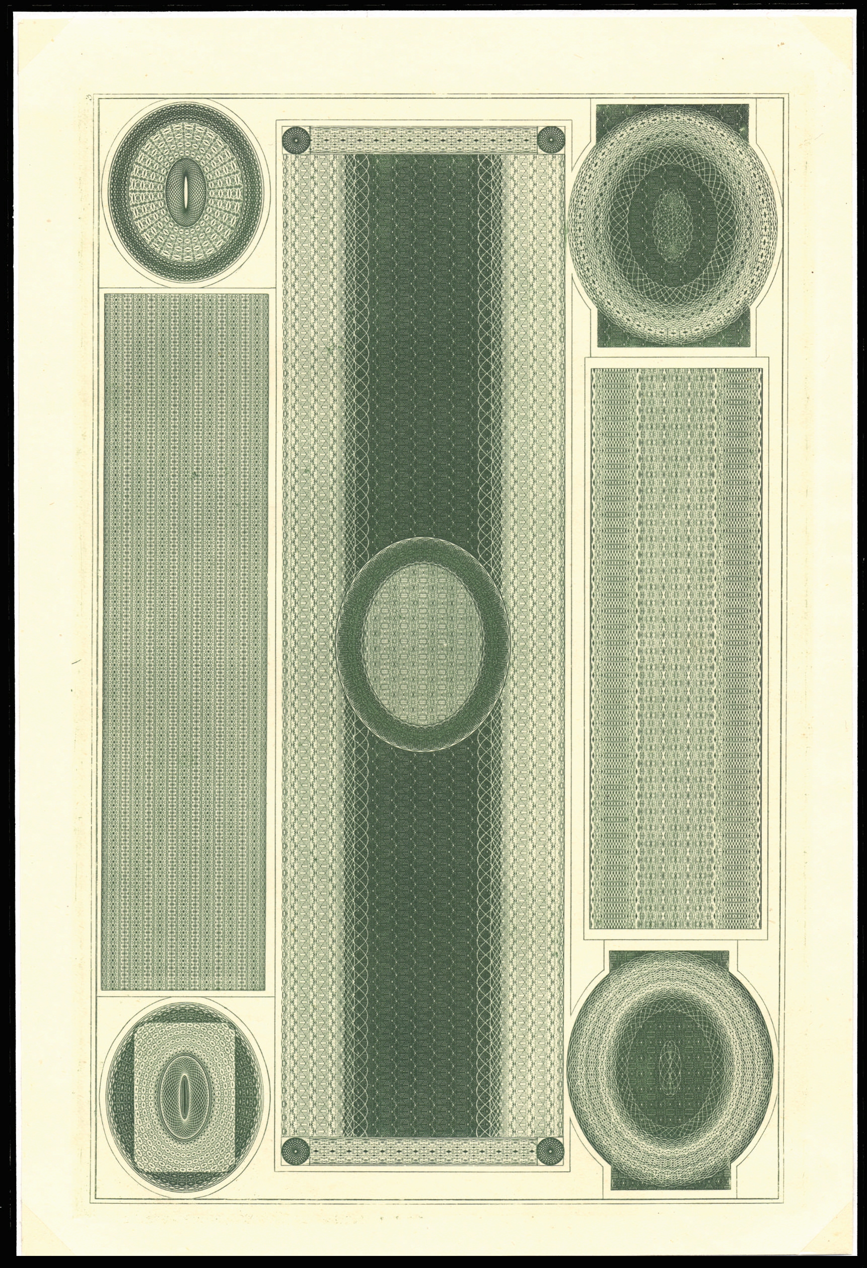 Great Britain 1840 Background trial essay. Very fine example of the 1935 E.D. Bacon reprint printed in green on wh…