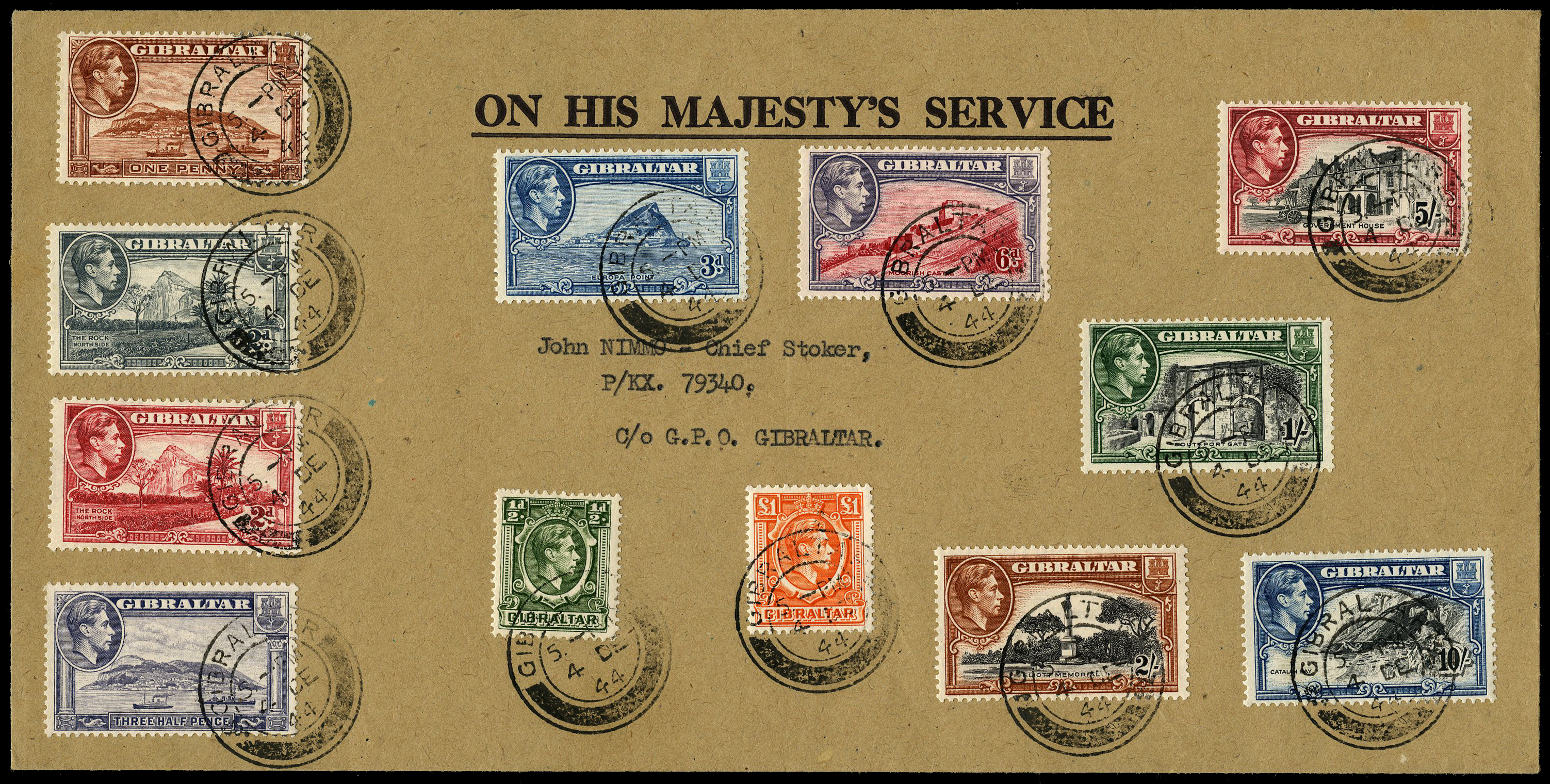 1944 OHMS envelope (250 x 125mm) with the set...
