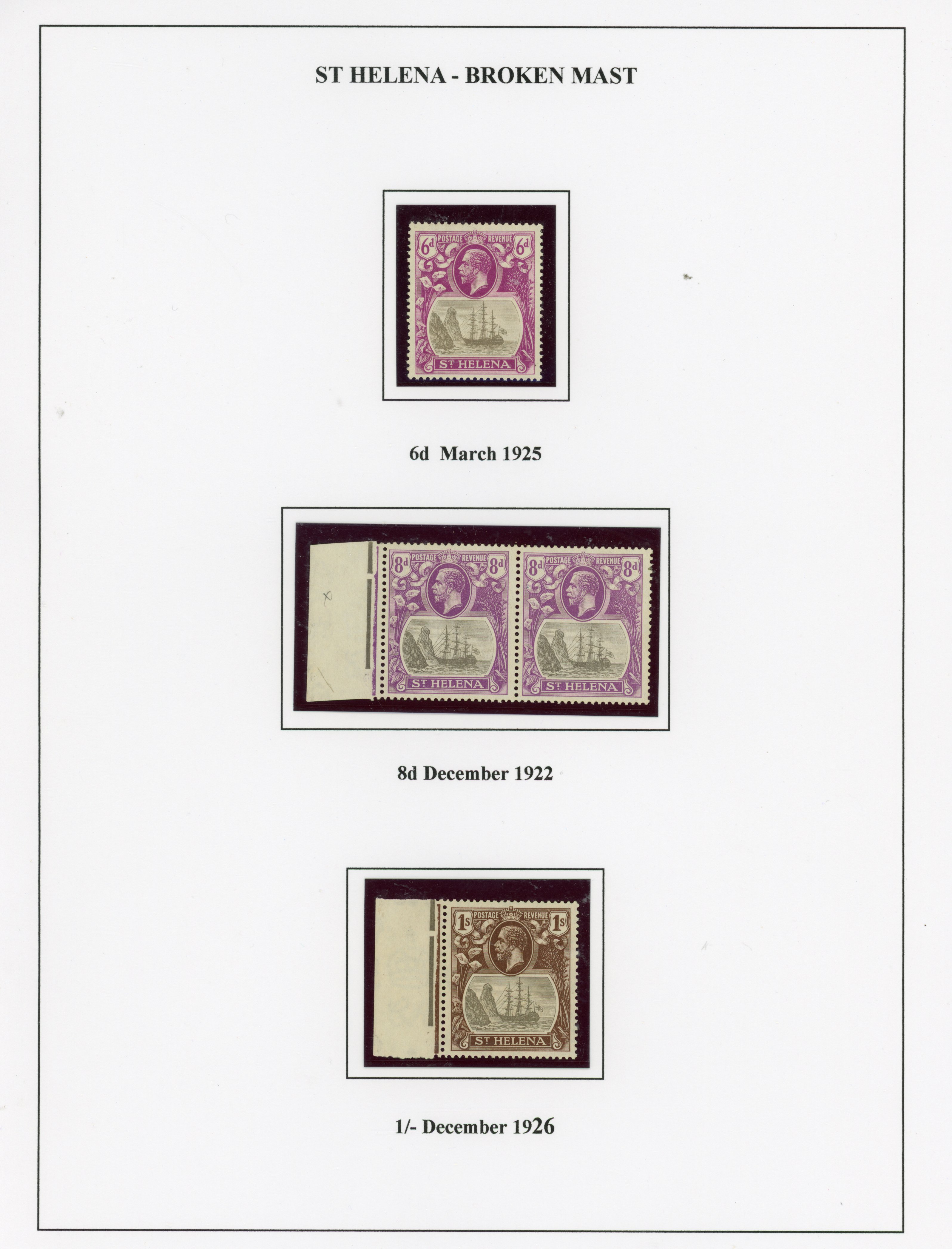 St Helena SG 104a-106a mint
