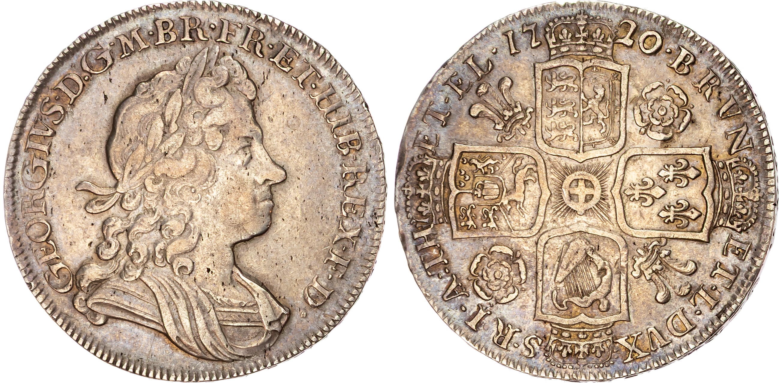 George I (1714-1727) Halfcrown, 1720, SEXTO. 