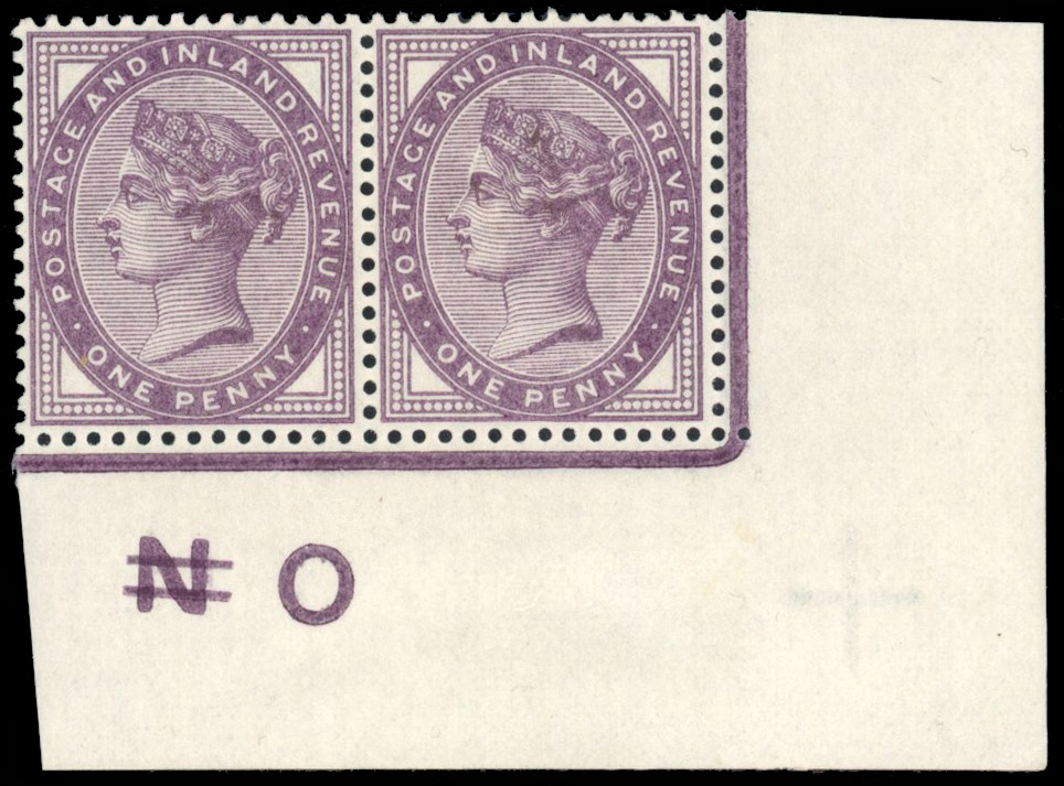 GB 1881 1d lilac, Die II, control O over N, perf type I, SG 172var