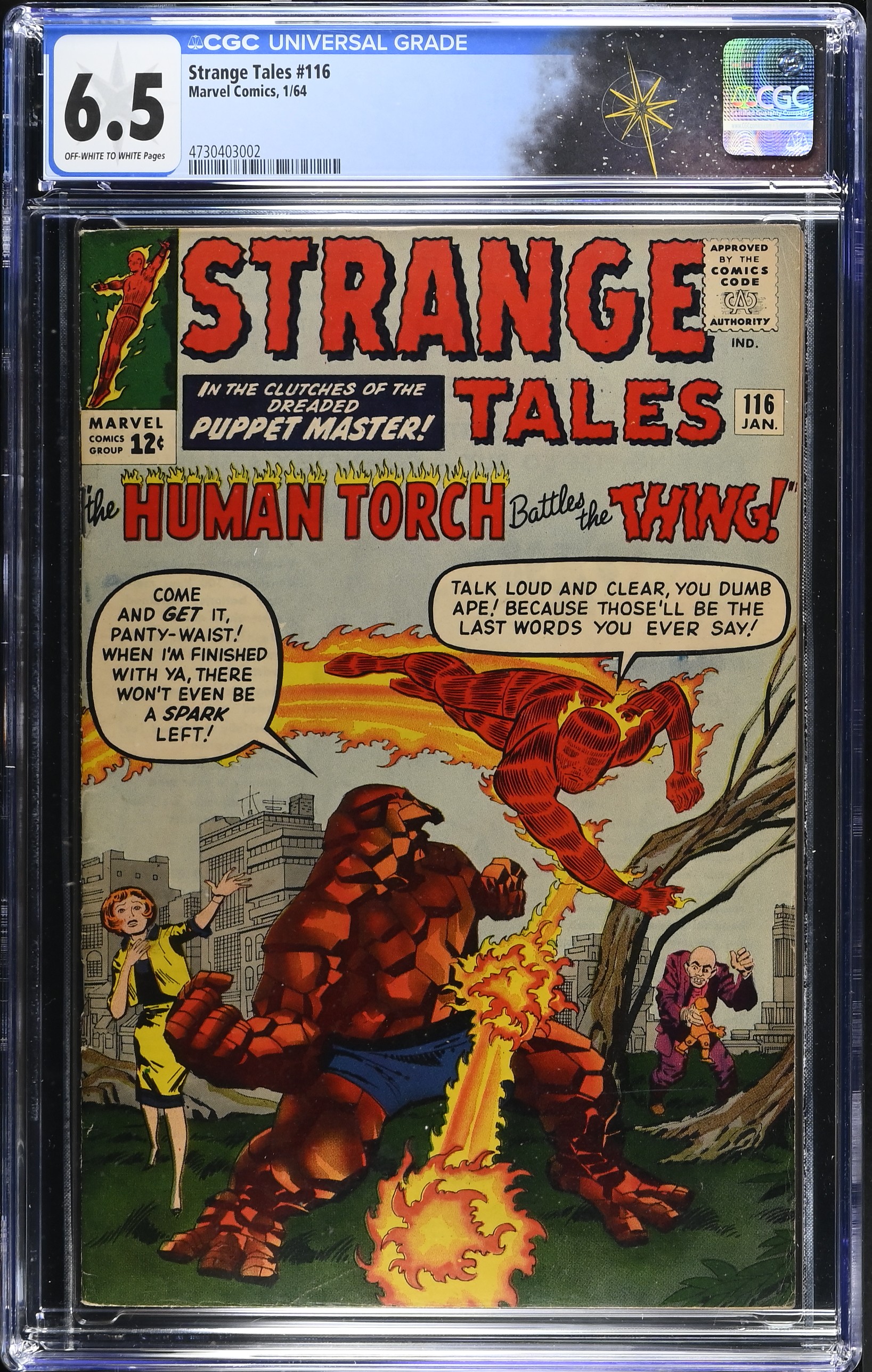 Strange Tales #116 CGC 6.5 1st Thing Crossover & 2nd Appearance of Wong (Marvel Comics, 1964) Off-White to White Pages