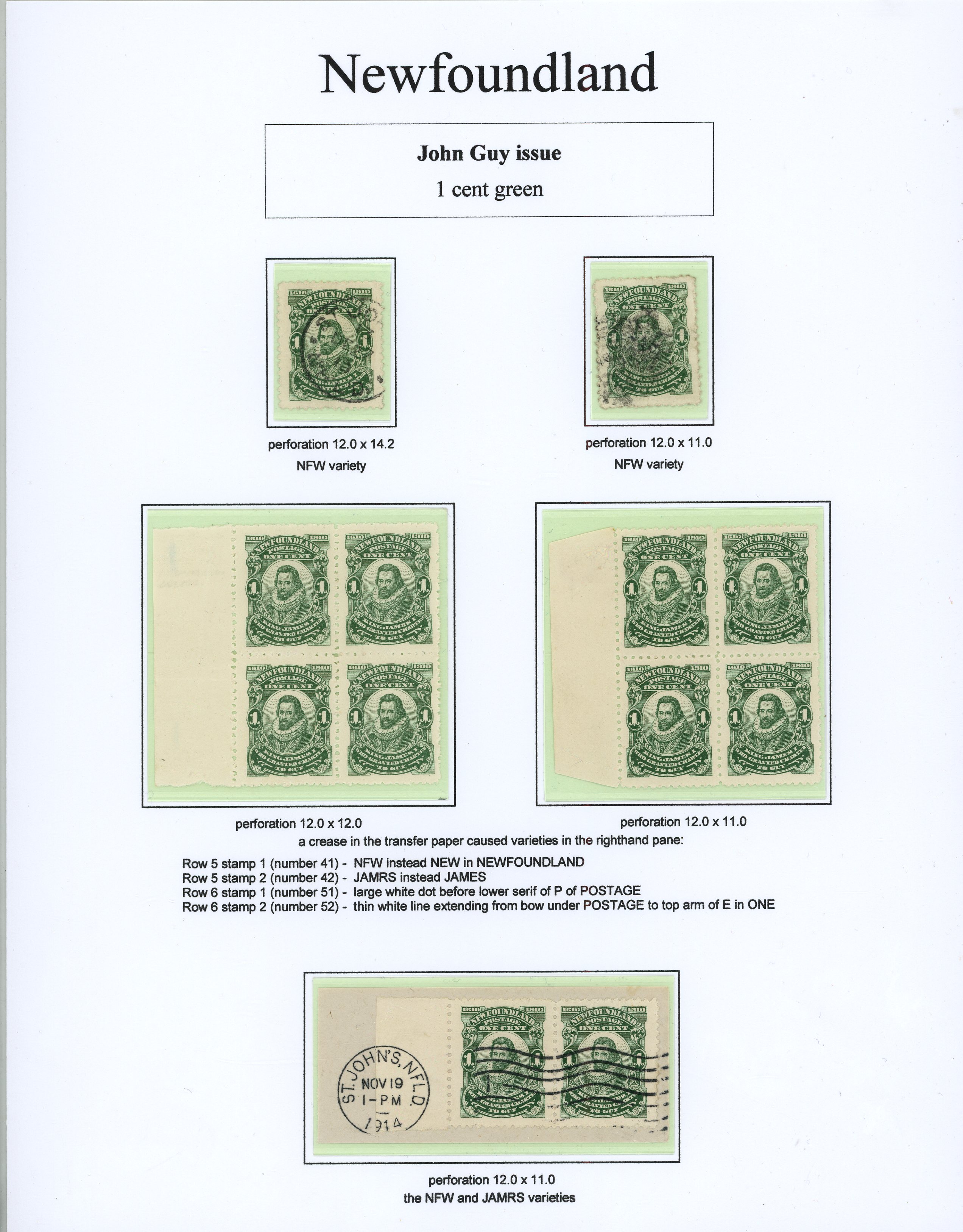 Newfoundland 1910 John Guy collection on study pages...