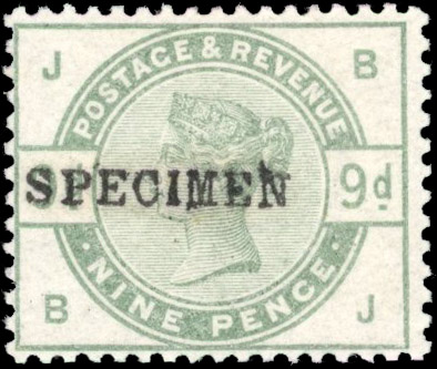 GB SG 195s 1883 9d Specimen
