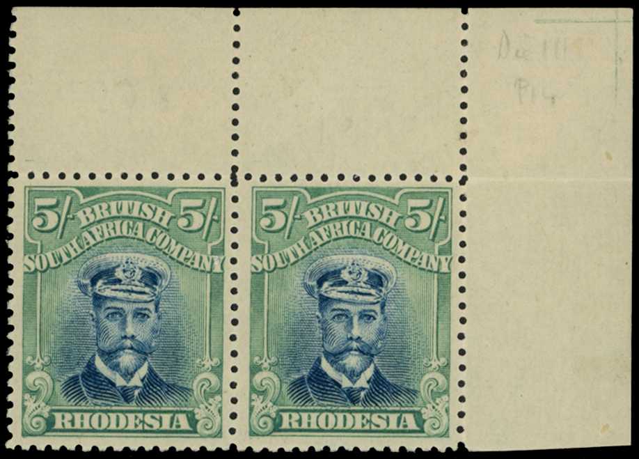 1918-21 5/- Head Die IIIB, perf 14, toned...