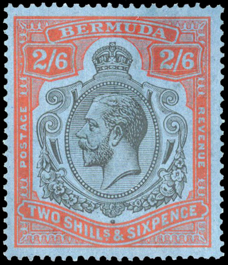 Bermuda 2s6d grey-black and pale orange-vermilion/grey-blue S.G. 89h mint cat £2,750