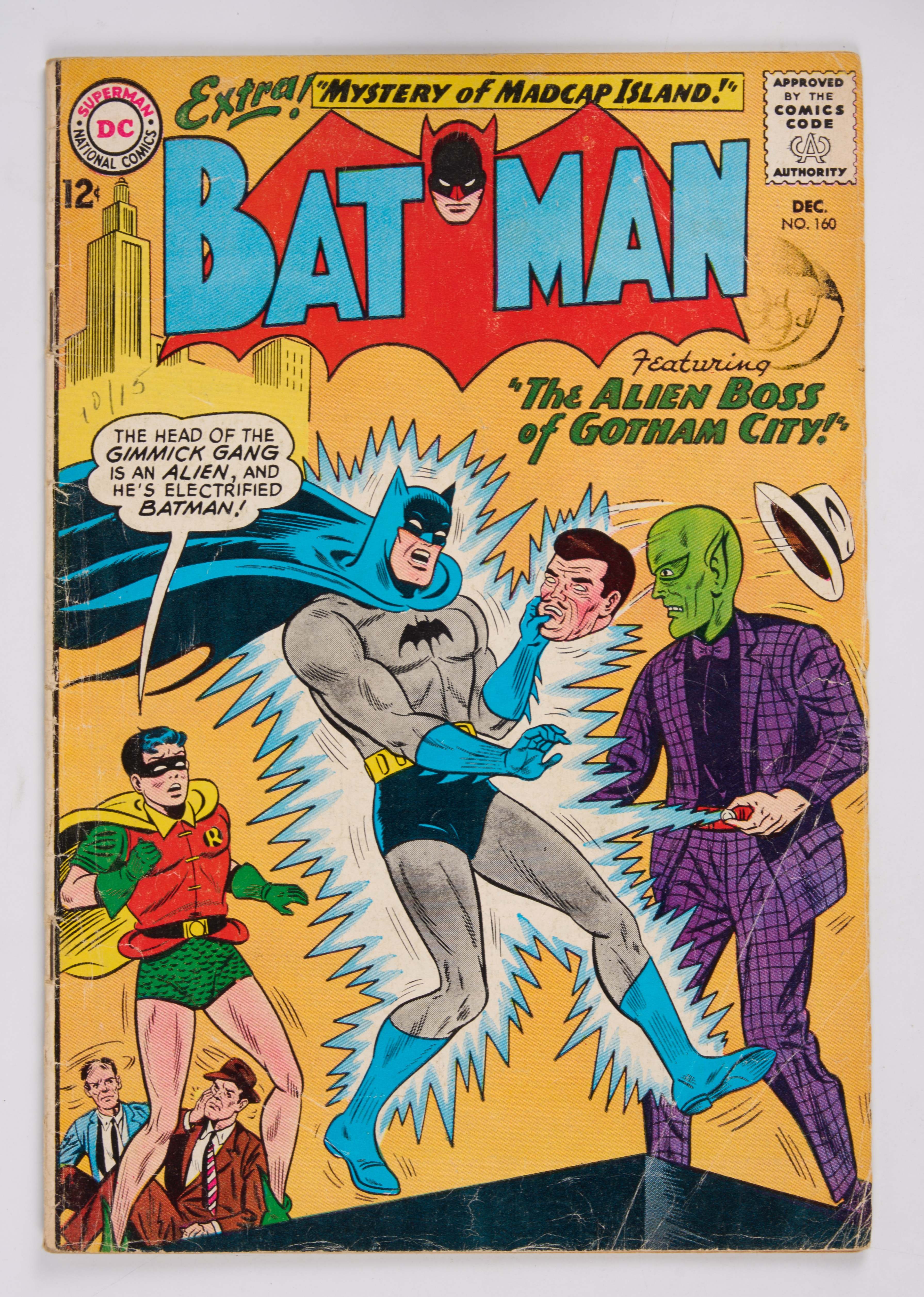 Batman #160 ‘The Alien Boss of Gotham City’ Cover art by Sheldon Moldoff (DC Comics, 1963)