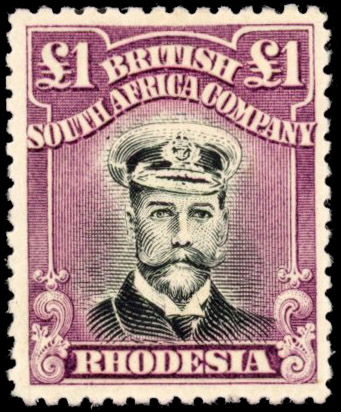 Rhodesia £1 SG 311a black and deep magenta mint