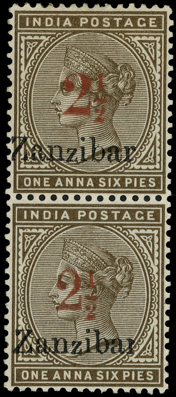 Zanzibar SG 29l, 30l se-tenant pair mint