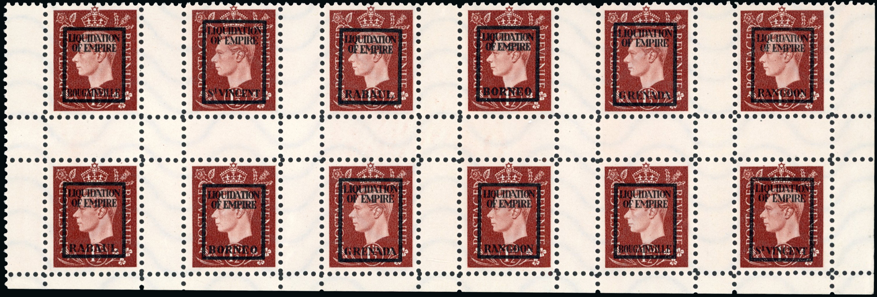 German Propaganda Forgeries.  LIQUIDATION OF EMPIRE 1½d block unused