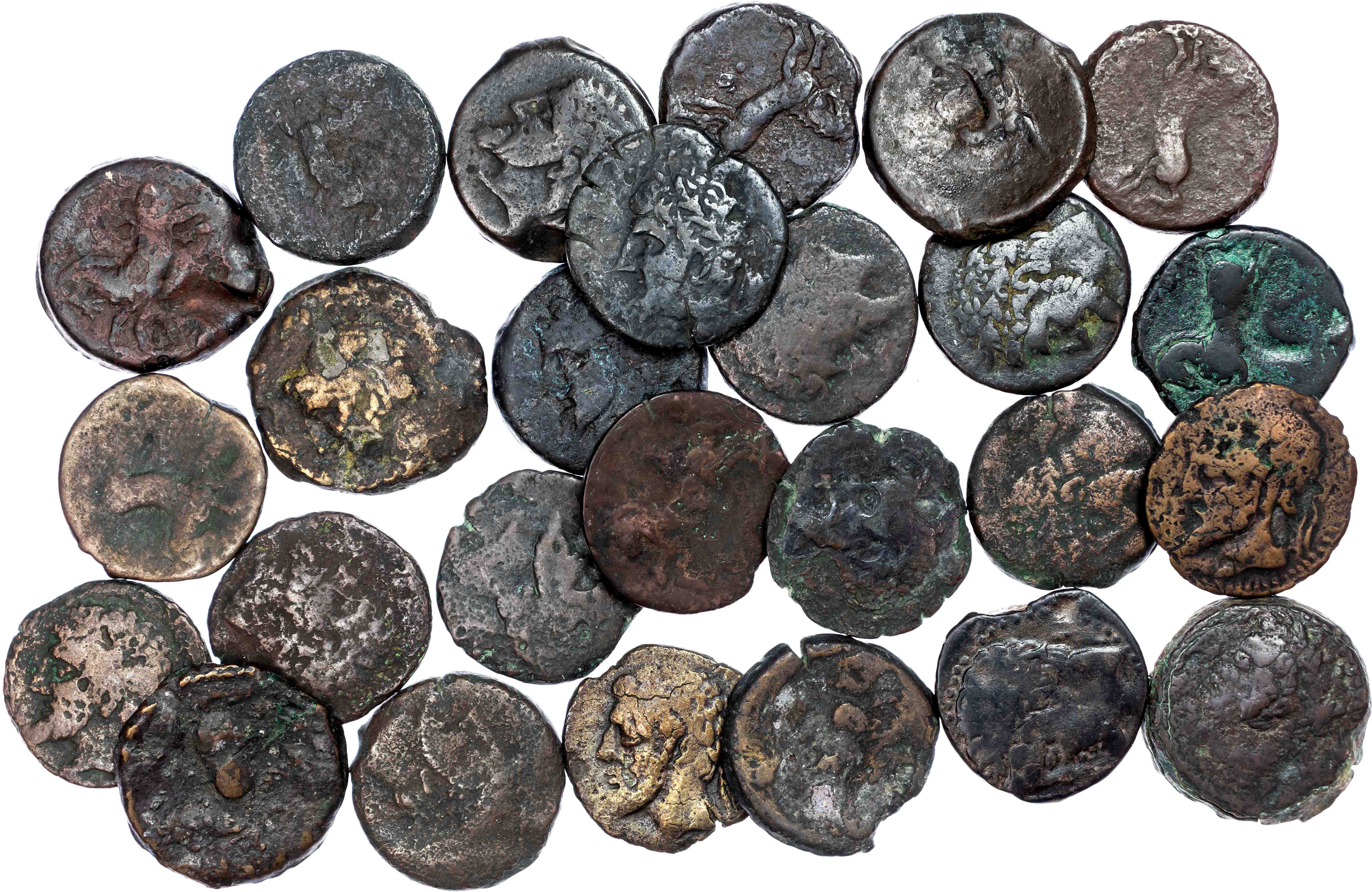 Numidia, Massinissa or Micipsa (c. 203-148 BC or 148-118 BC) Group of 26 AE Units, Varying weights.