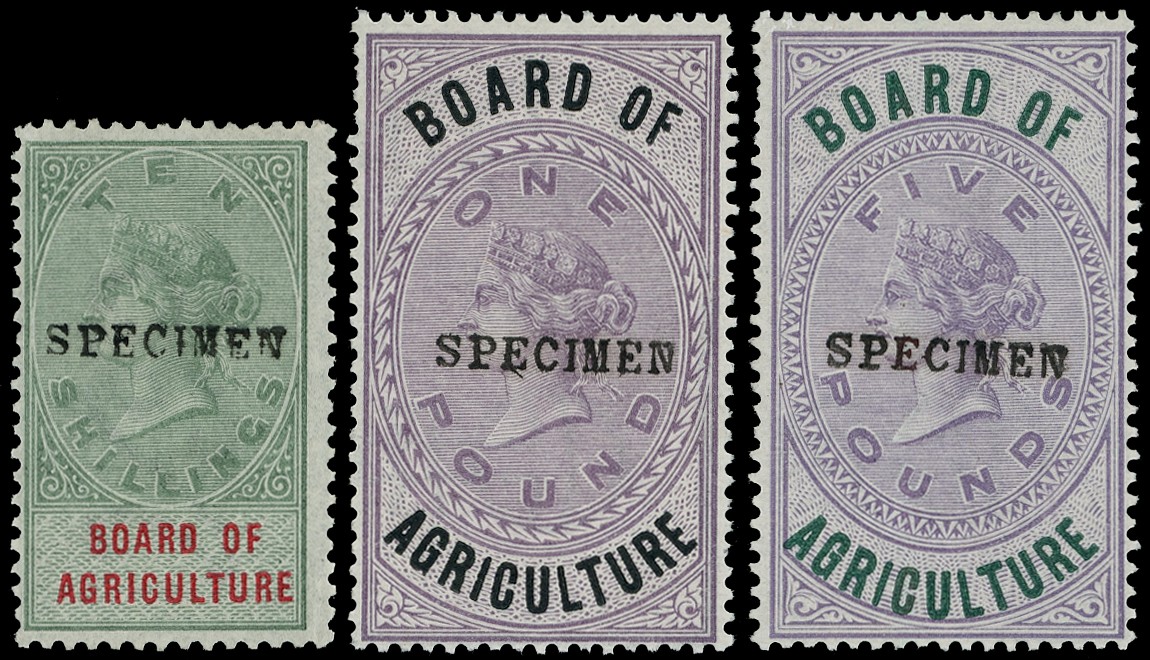 Board of Agriculture: 1889 1s to £5 set...
