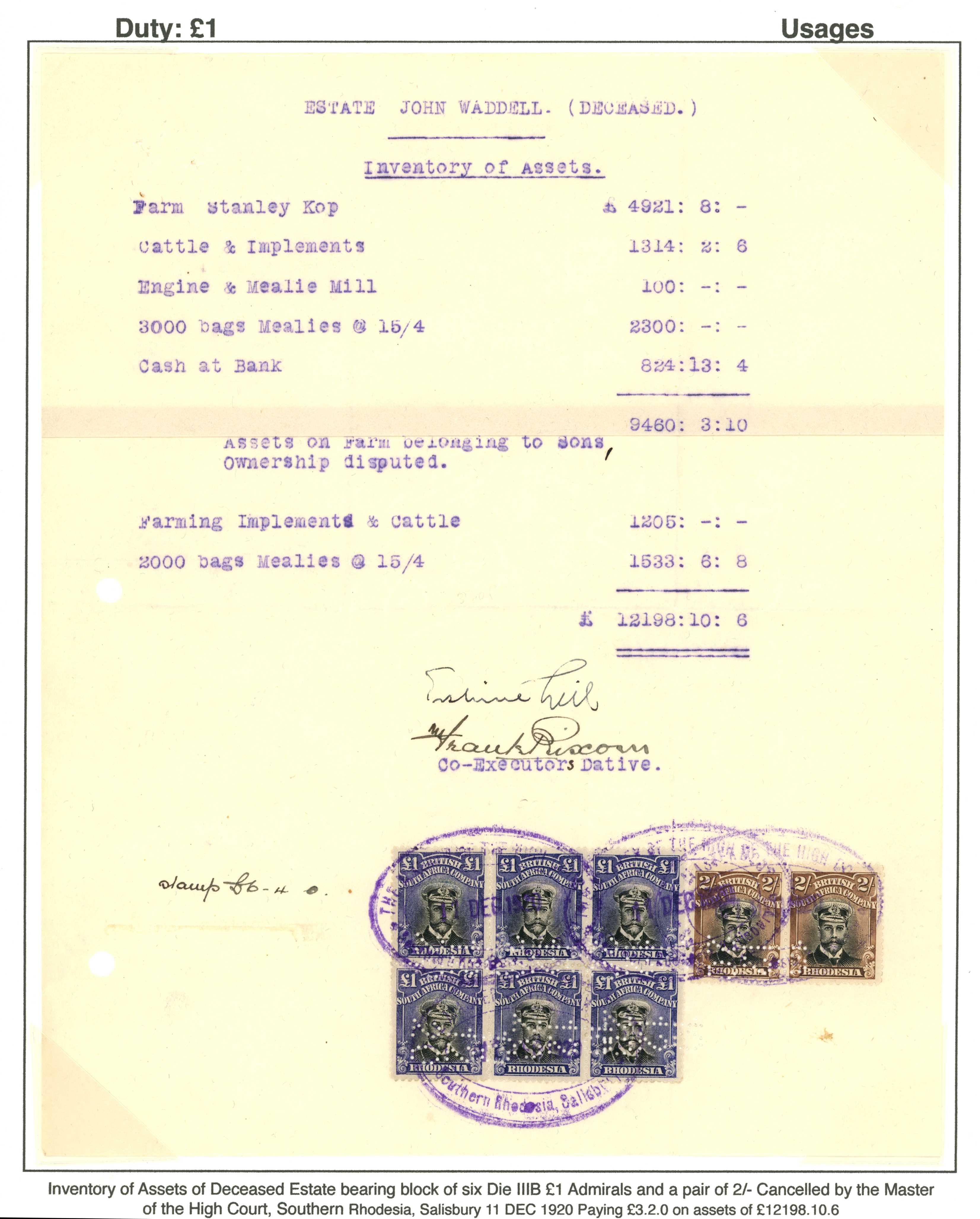 1918-21 £1 Head Die IIIB, perf 14. Block of...