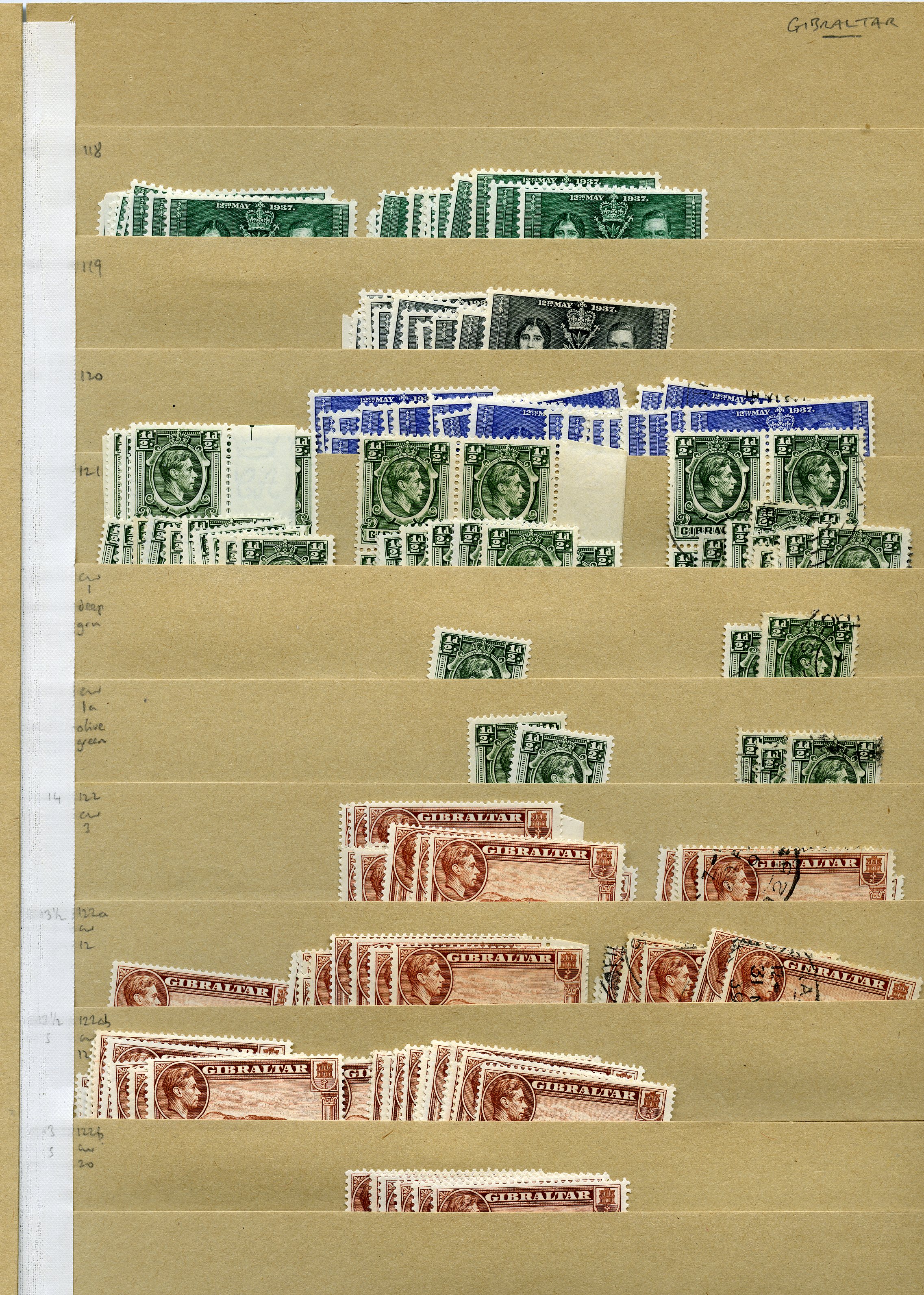 1924-52 KG VI stock on manila stocksheets,...