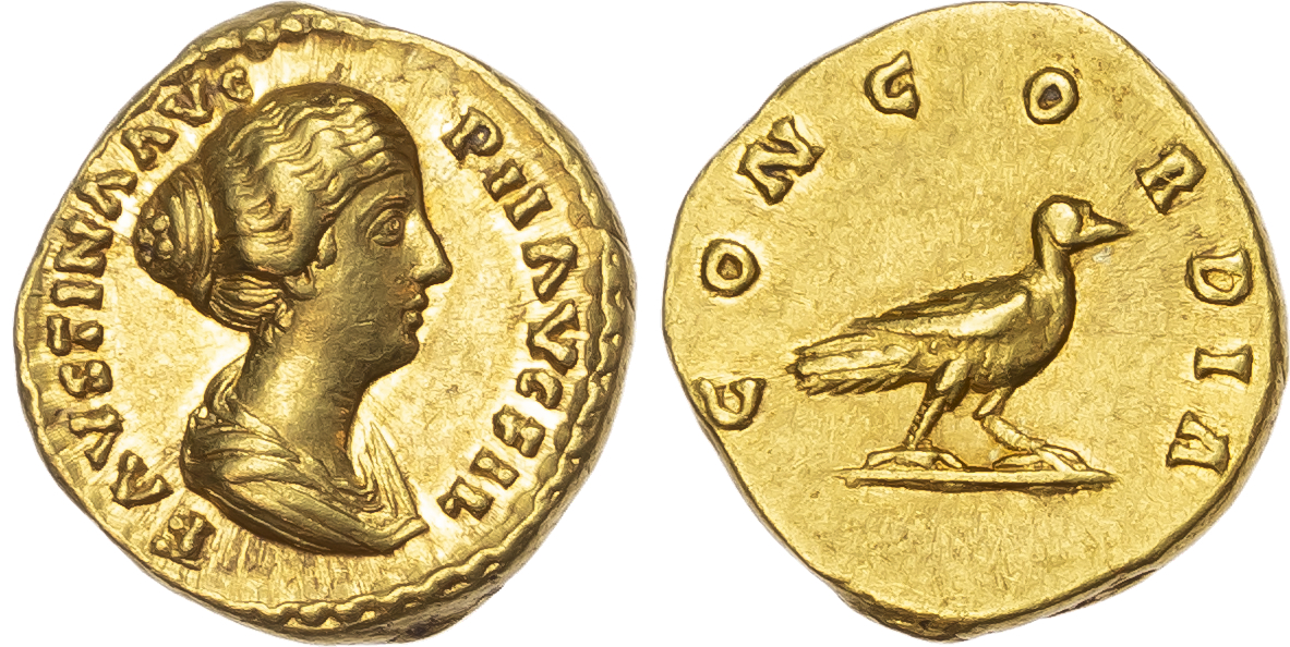Faustina Junior (wife of Marcus Aurelius) AV Aureus, mint of Rome, struck under Antoninus Pius c. AD 147‑150, 7.38g.