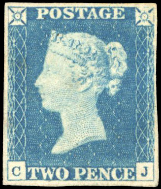 1840 2d Blue Pl.1. Unused