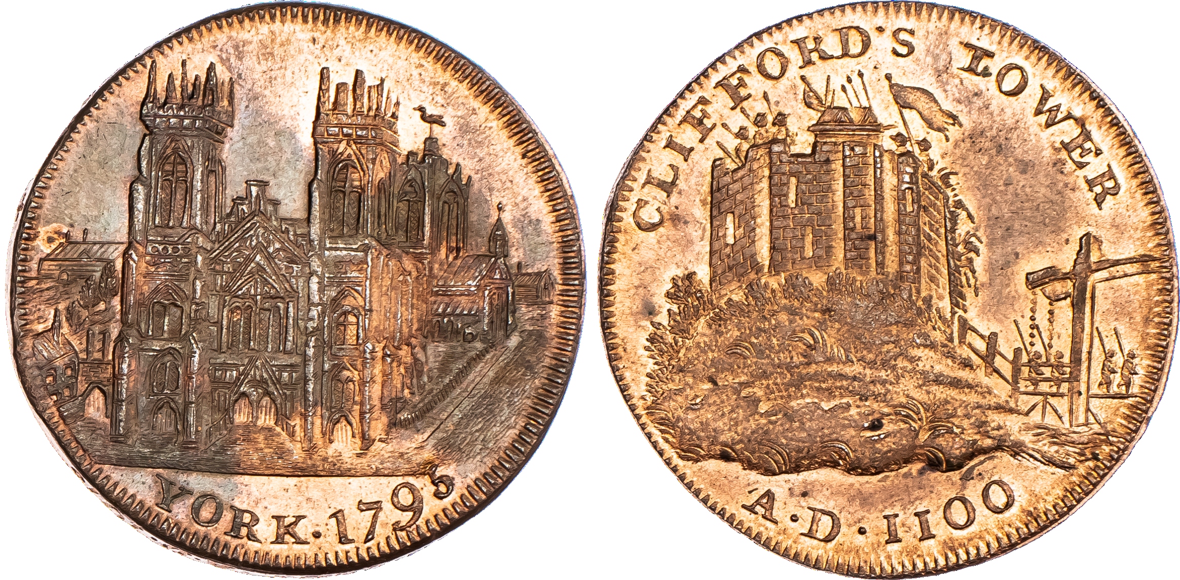 York, Uncertain issuer, Halfpenny 1795, View...