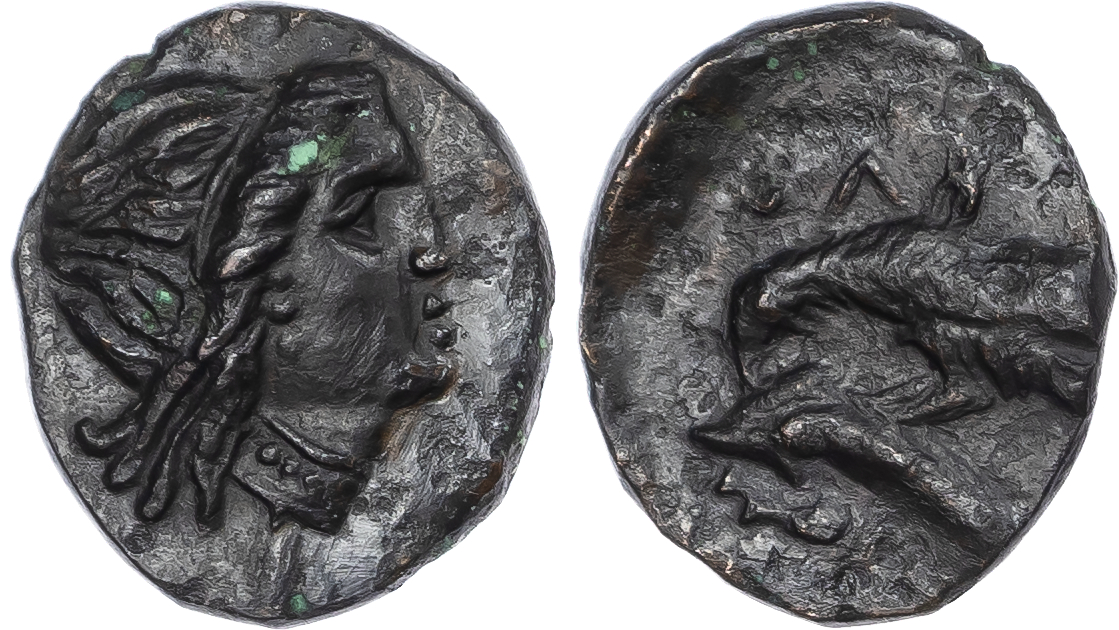 Skythia, Olbia Æ 17mm. Circa 400-350 BC.