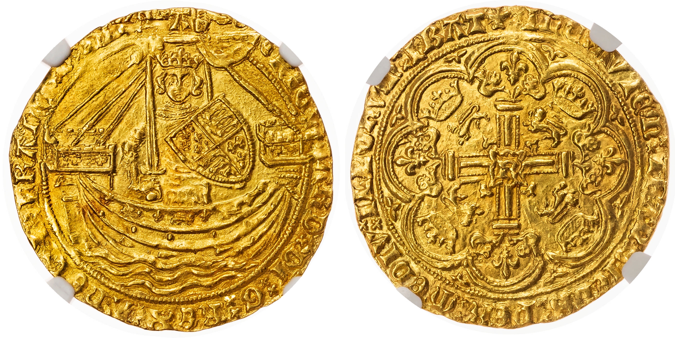 Richard II (1377-1399), Noble, mm. cross pattée, London.