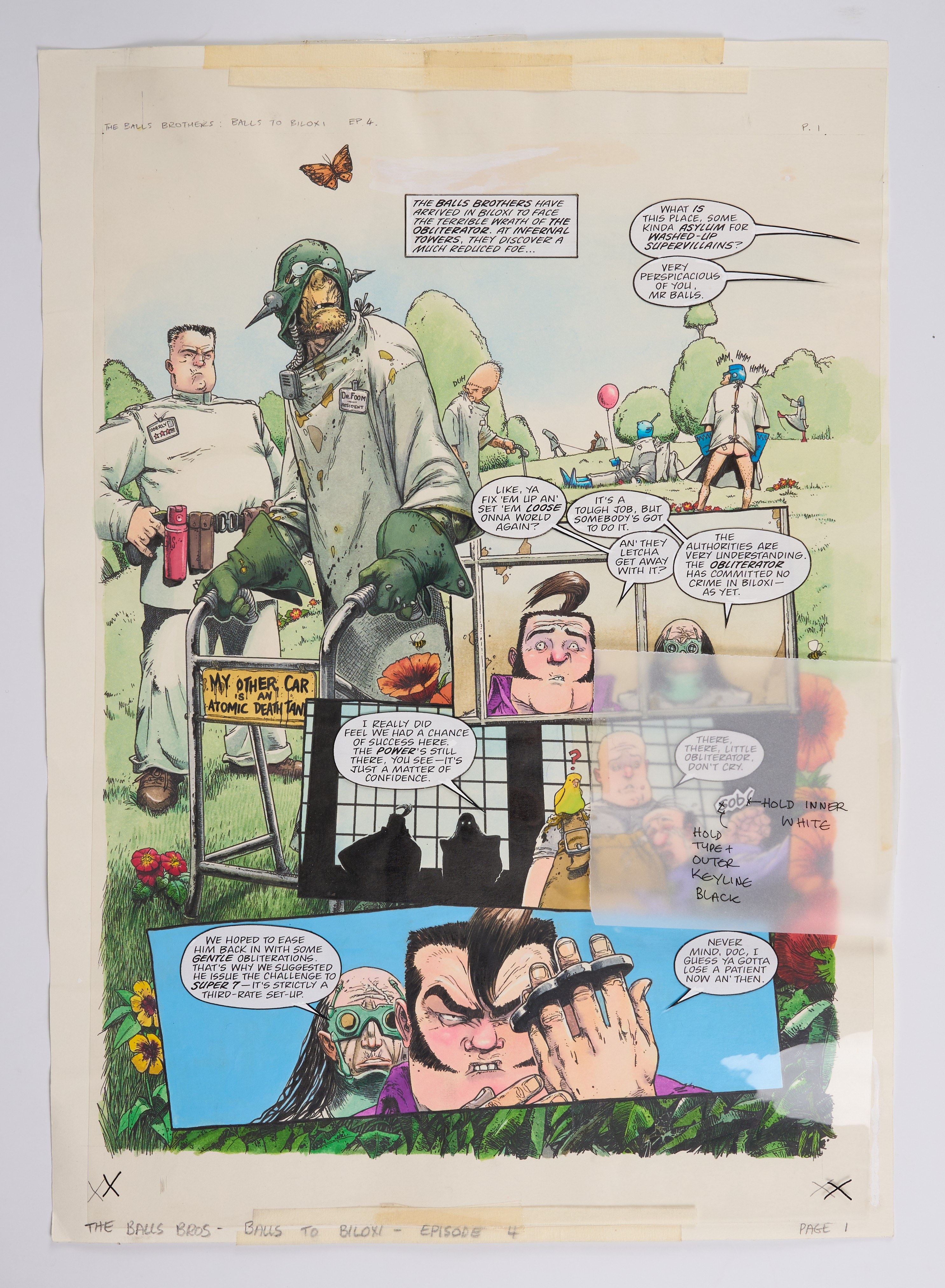 Kevin Walker 2000 AD Prog #1144 The Balls Brothers Episode 4 Story Pages (Fleetway, 1999) Total 6 Pages
