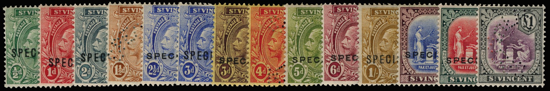 1921-32 Script wmk set of 14 to £1,...