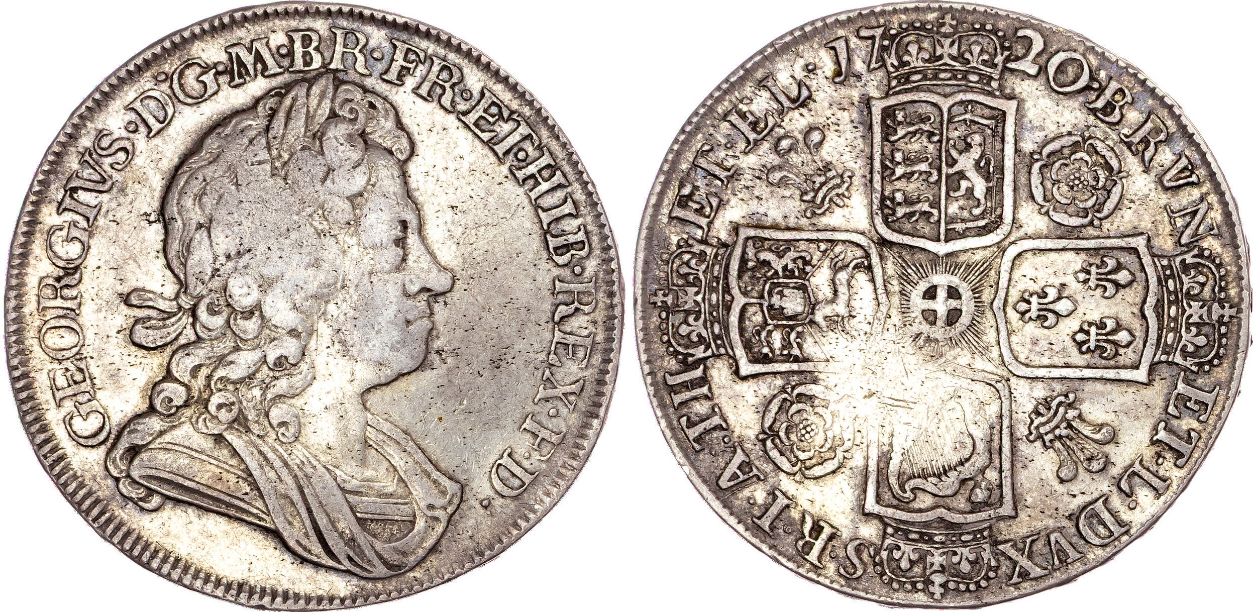 George I (1714-1727), AR Crown, 1720/18 SEXTO.