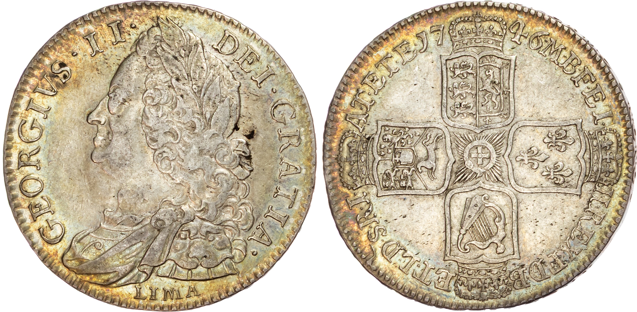 George II (1727-1760) Halfcrowns (2), 1746, D. NONO.