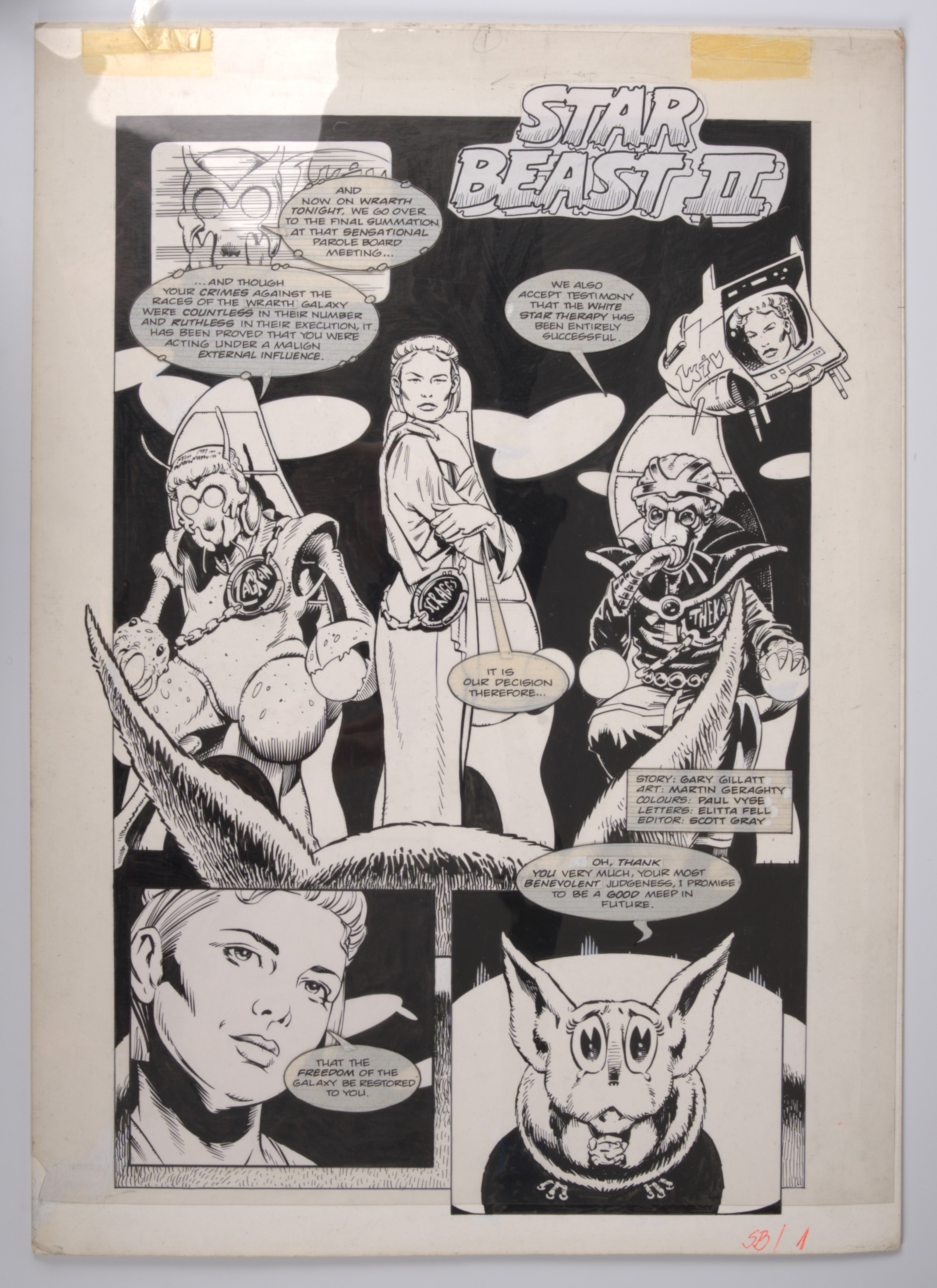 Martin Geraghty Doctor Who Yearbook 1996 Star Beast II Inked Title Page (Marvel Comics, 1996) Total 2