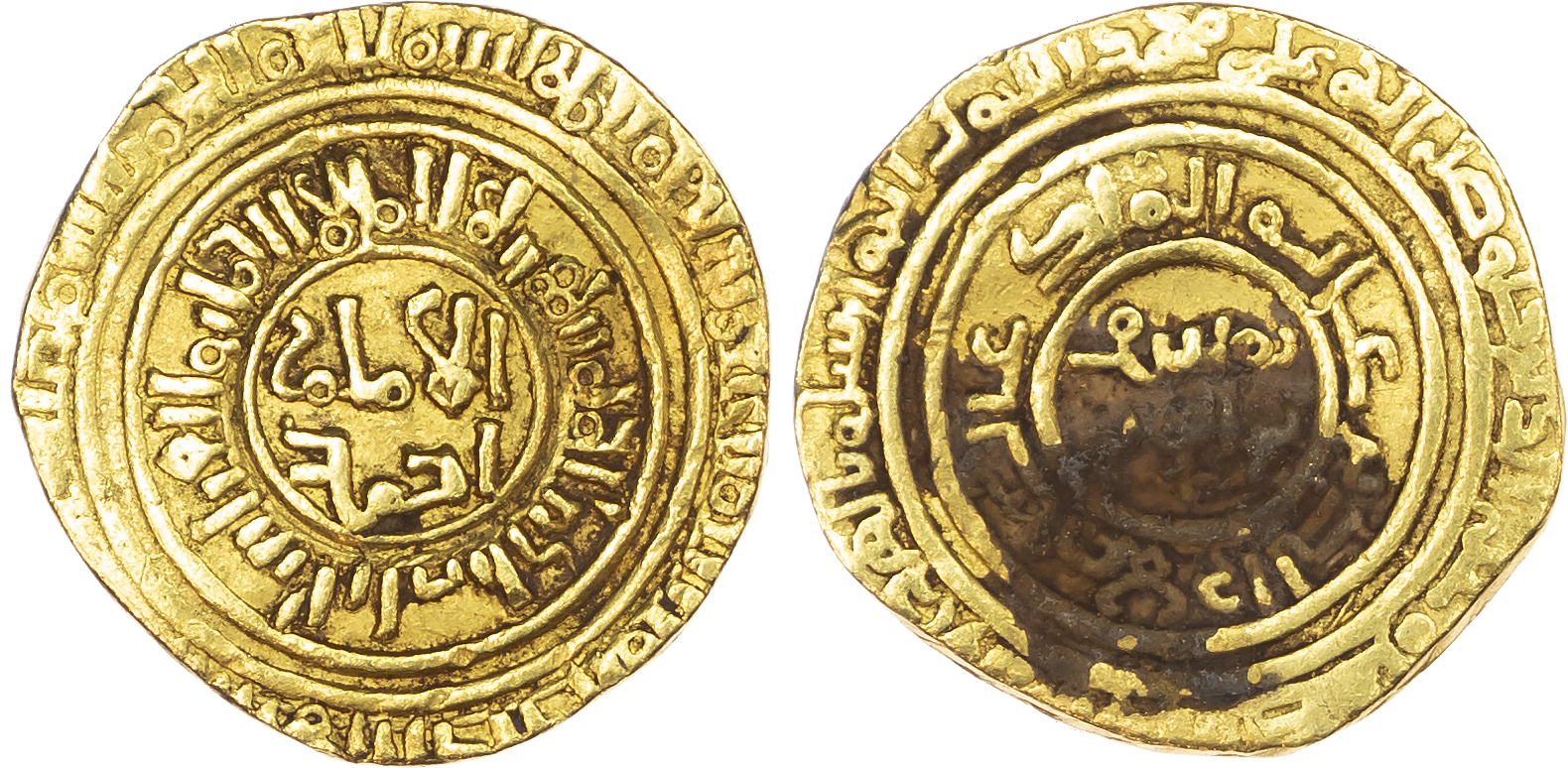 Ayyubid, al‑Nasir Yusuf I ‑ Saladin (AH 567‑589 / 1169‑1193 AD), gold Dinar, with Caliph al‑Nasir