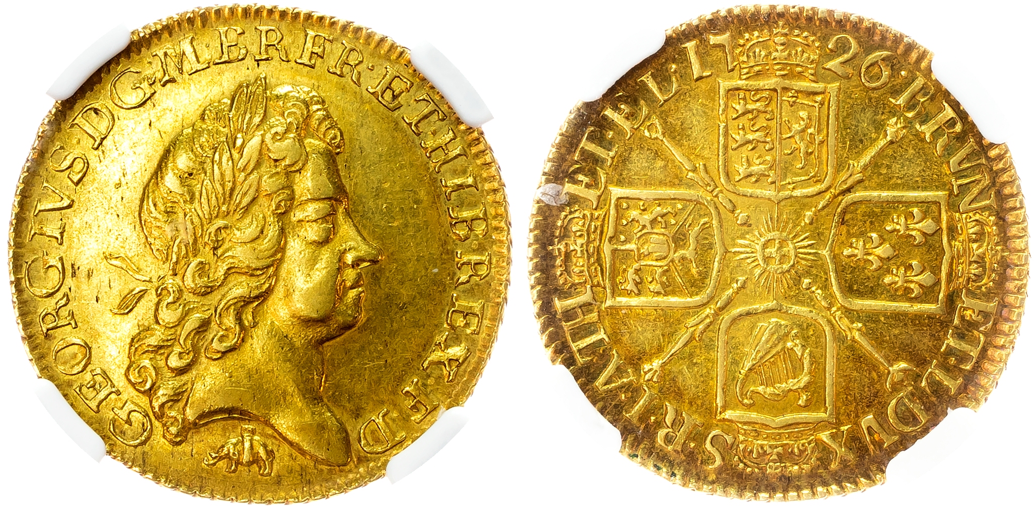 George I (1714-1727), AV Guinea, 1726. NGC AU58