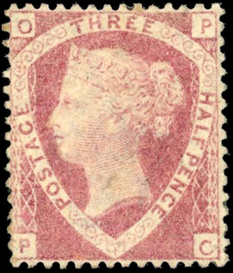 GB SG 53 1870 1½d OP-PC error mint