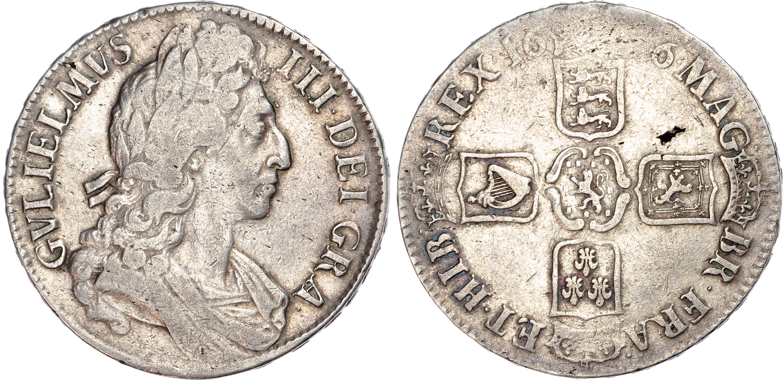 William III (1689-1702), Crown, 1696, OCTAVO. 