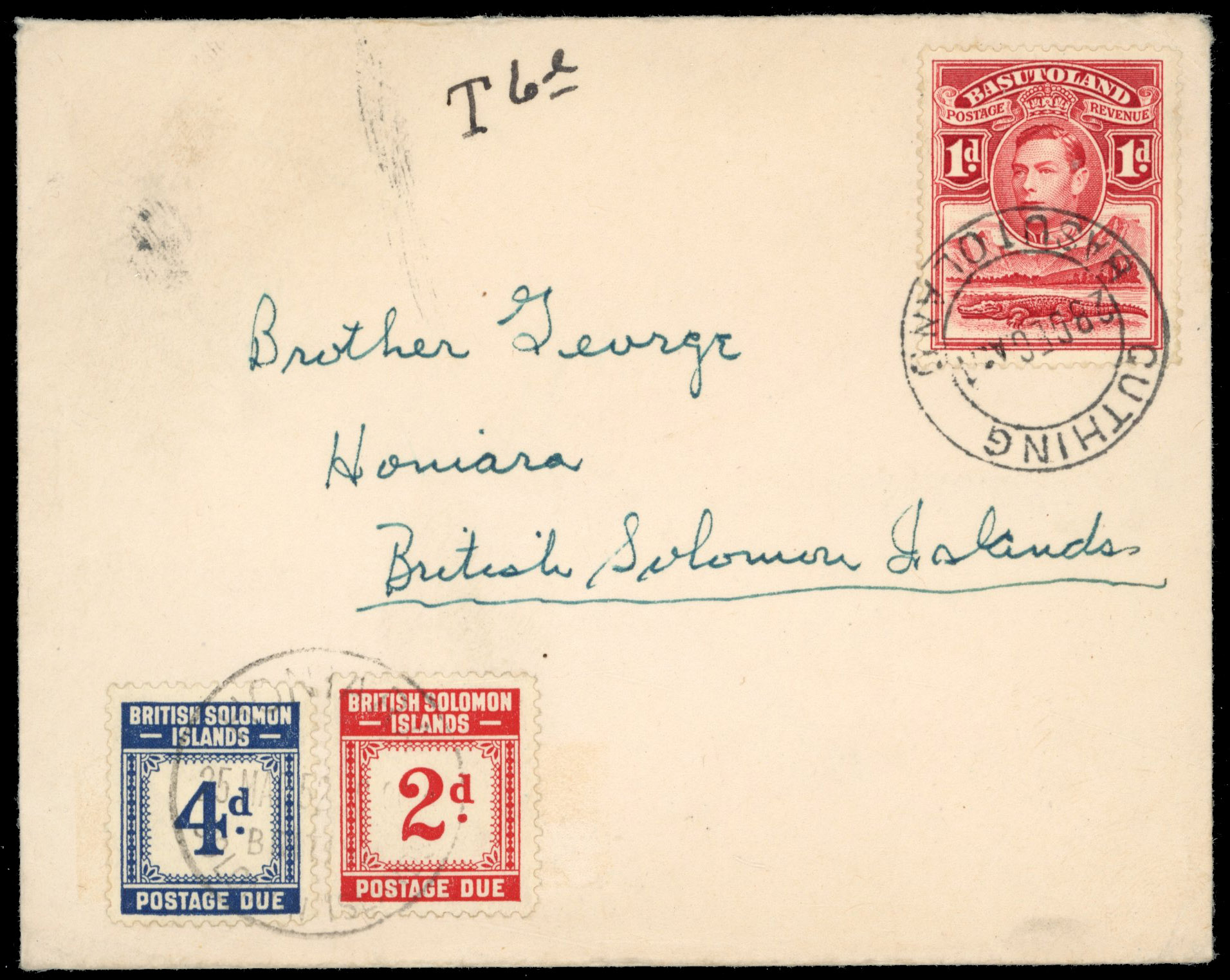 Solomon Islands SG D2, D4 1941 Dues cover